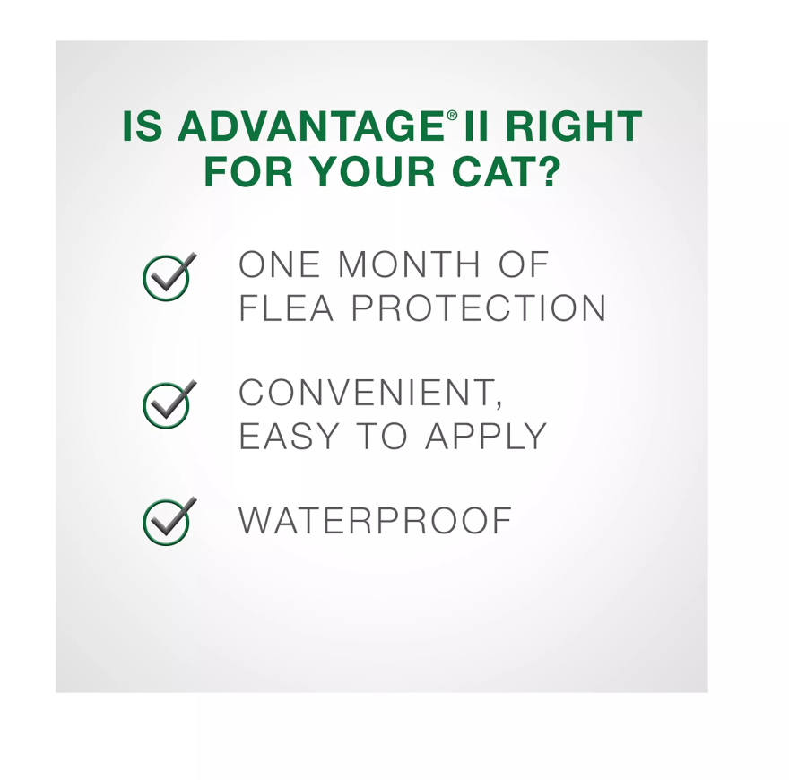 【Elanco Advantage II】Small Cat Once-A-Month Topical Flea Treatment - 2.3 to 4 kg