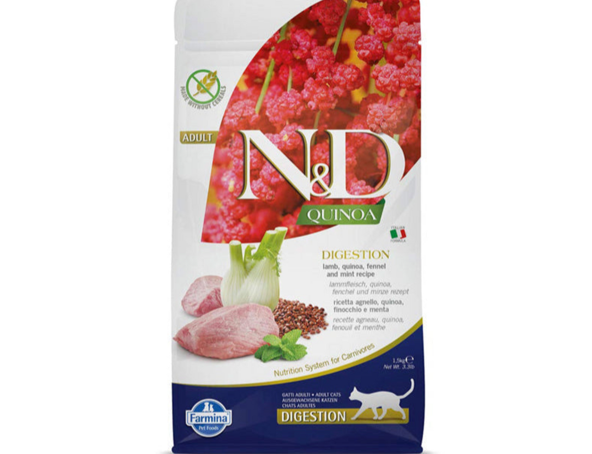 【FARMINA N&D - CAT】Lamb & Quinoa Digestion Dry Cat Food - 11lbs