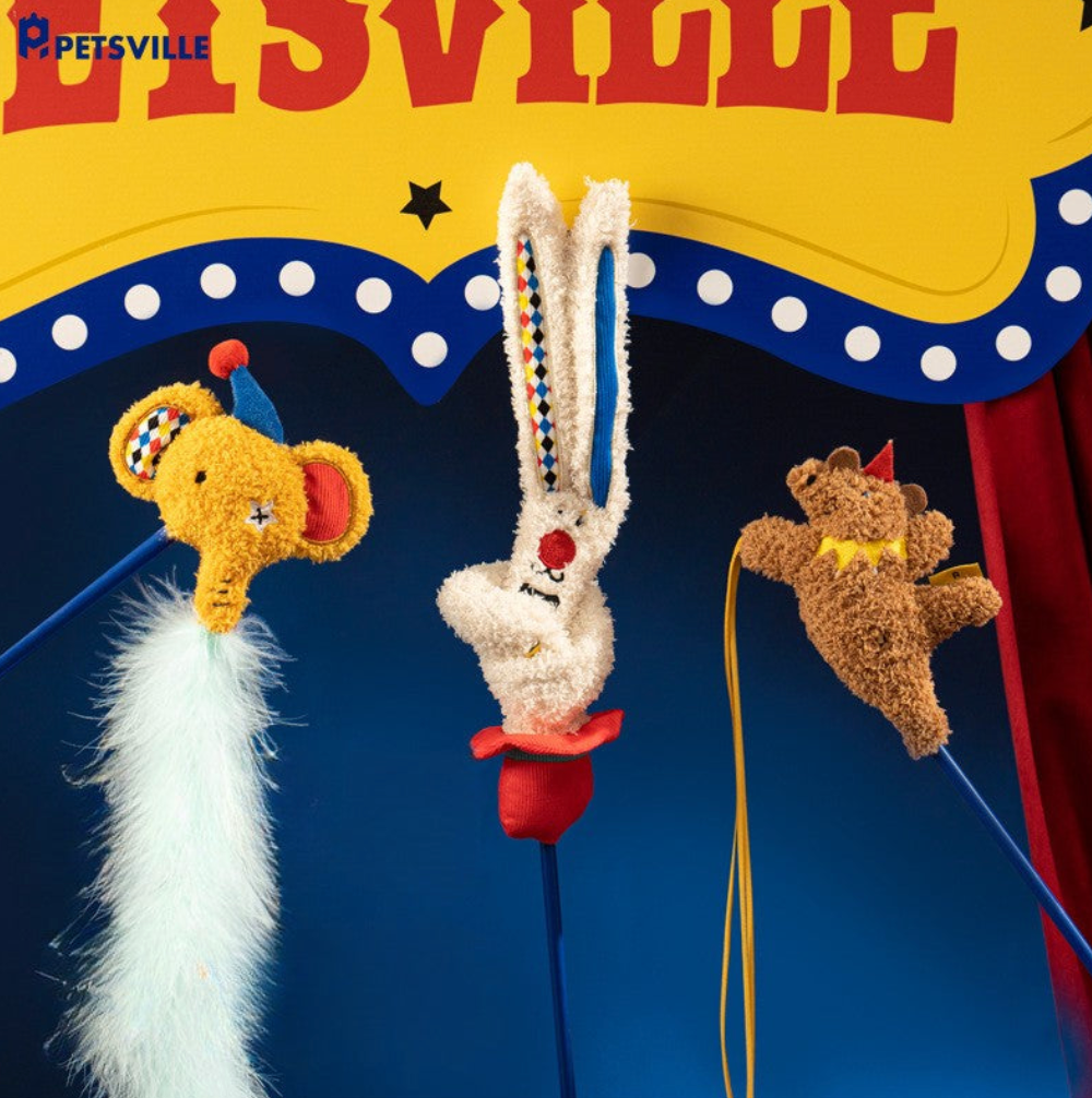 【PETSVILLE】PawSwing Cat Teaser Wand – Interactive Feather & Bell Toy for Cats, Self-Play & Boredom Relief
