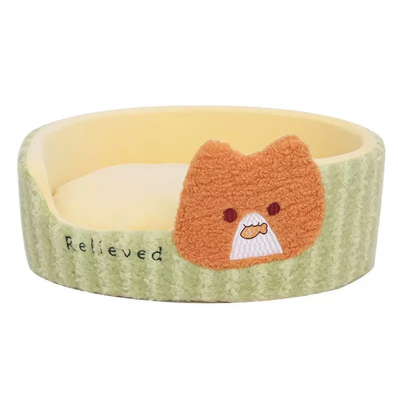 Kitty Eats Fish! Cozy Pet Bed